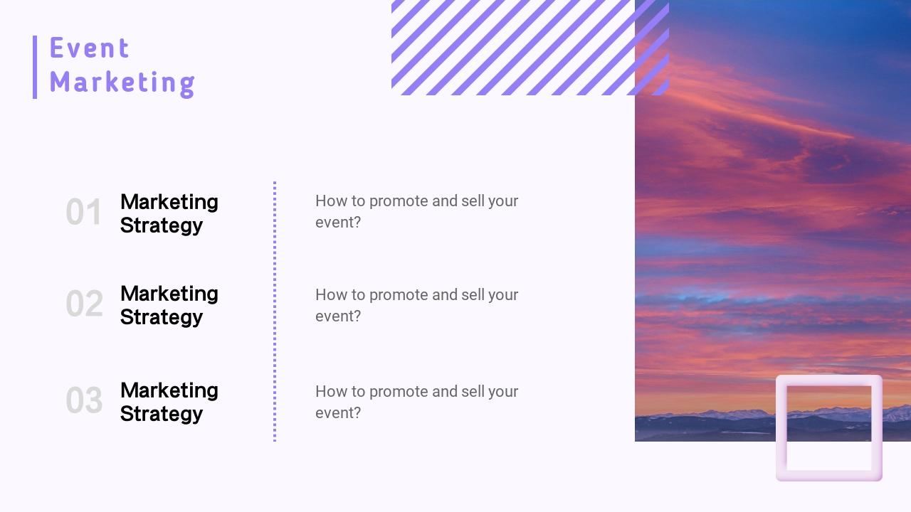 紫色微粒体通用活动方案PPT模板-Event Marketing