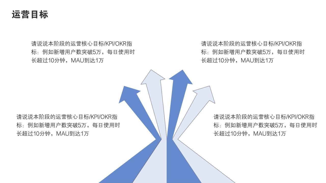 蓝色大气项目运营方案PPT模版-运营目标