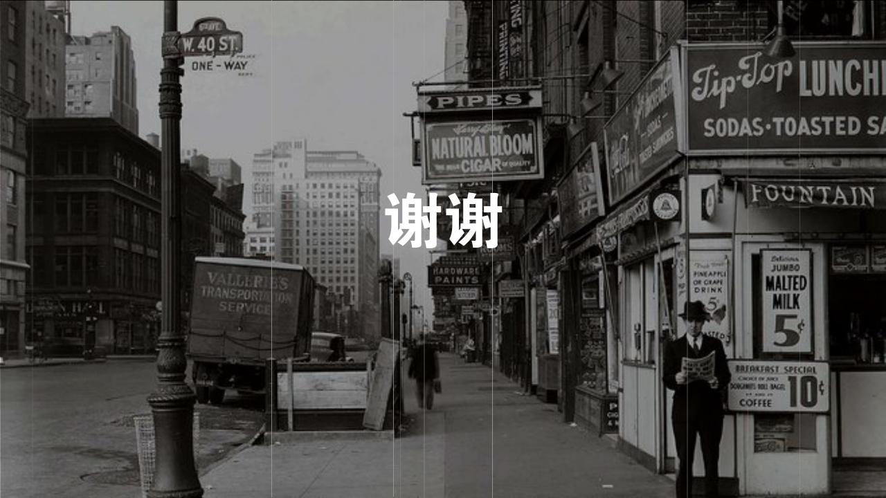 黑白复古照片公司简介PPT模版-谢谢