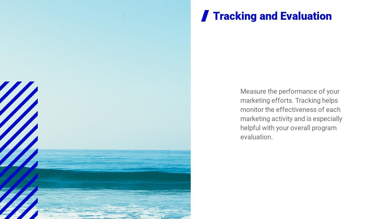 山脉背景营销策划方案英文PPT模板-Tracking and Evaluation