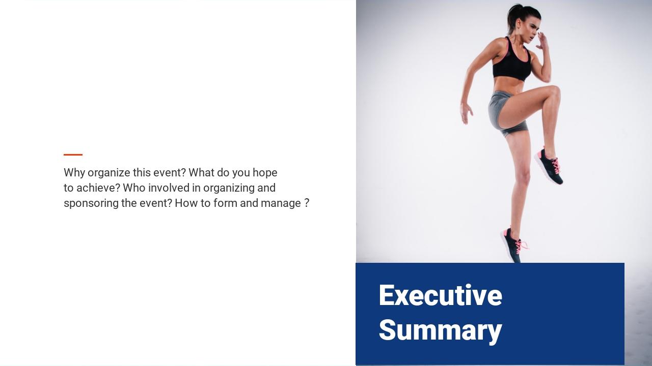 欧美风运动项目活动策划英文PPT模板-Executive Summary
