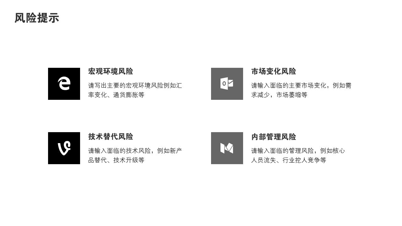 生活家居项目投资价值分析PPT模版-风险提示
