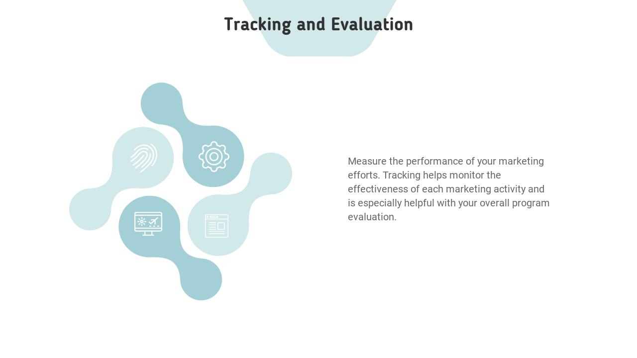 蓝色清新文艺市场营销策划英文PPT模板-Tracking and Evaluation