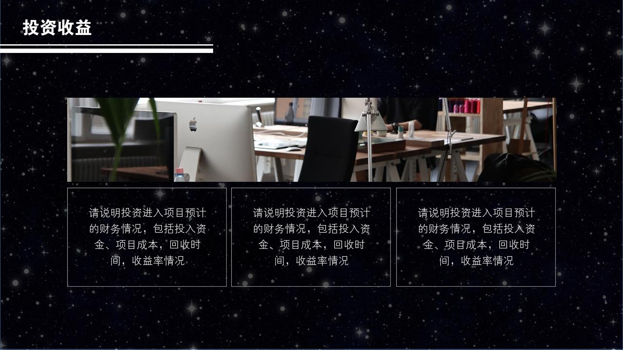 黑白星空项目可行性研究PPT模版-投资收益