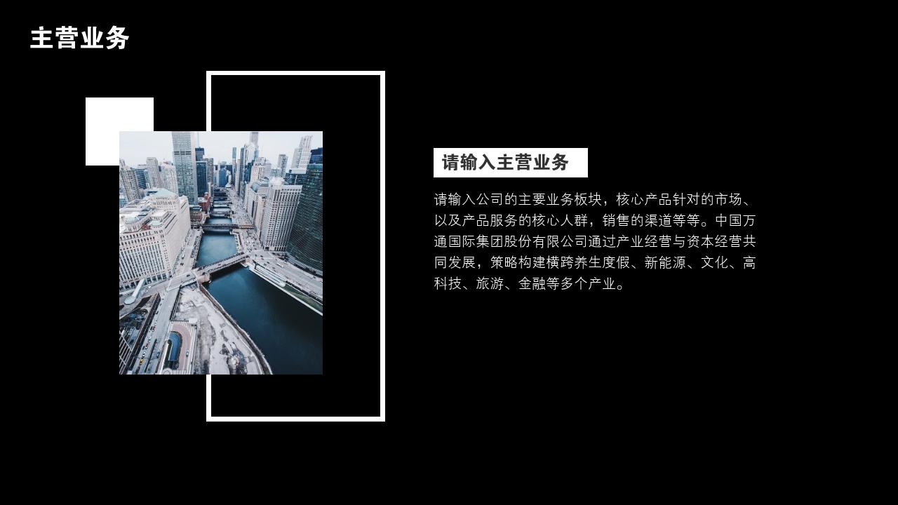 黑白复古照片公司简介PPT模版-主营业务