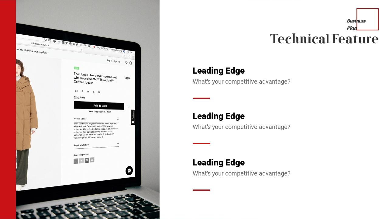时尚品牌服装商业计划书英文PPT模板-Technical Feature
