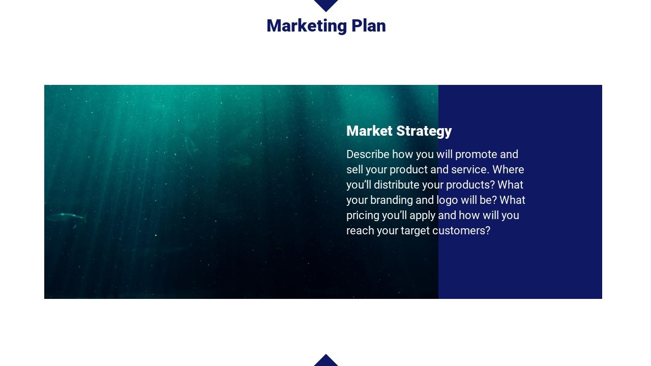 蓝色大气山脉商业计划书英文PPT模板-Marketing Plan