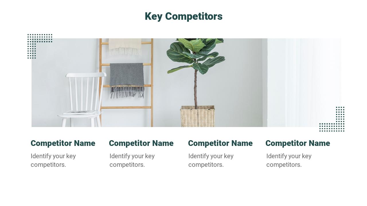 家居生活类创业项目路演答辩英文PPT模板-Key Competitors